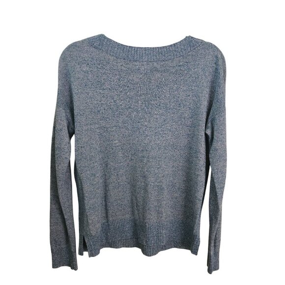 Club Monaco Linen Blend Heathered Blue Long Sleeve Boatneck Sweater Size L - Picture 3 of 6